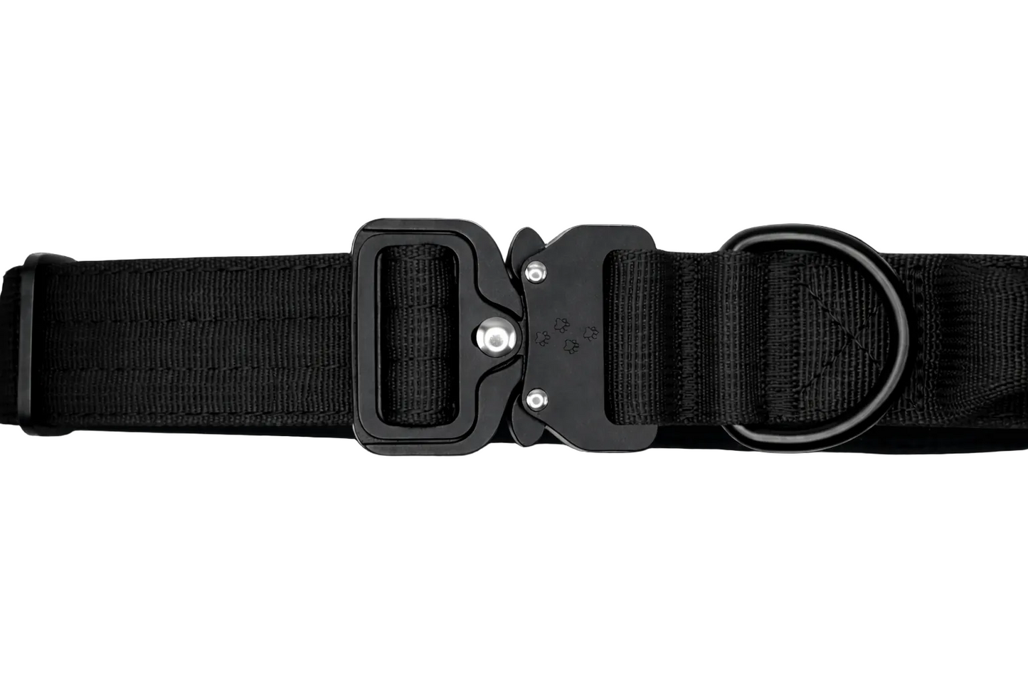 Hundehalsband breit & gepolstert, mit Griff & Metallschnalle (schwarz)